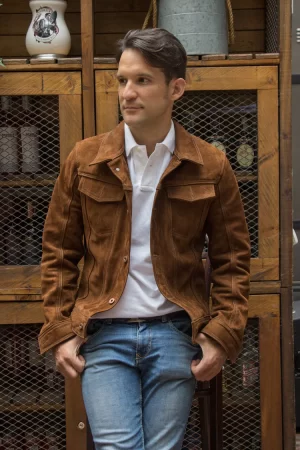 martin leather jacket terra brown suede 