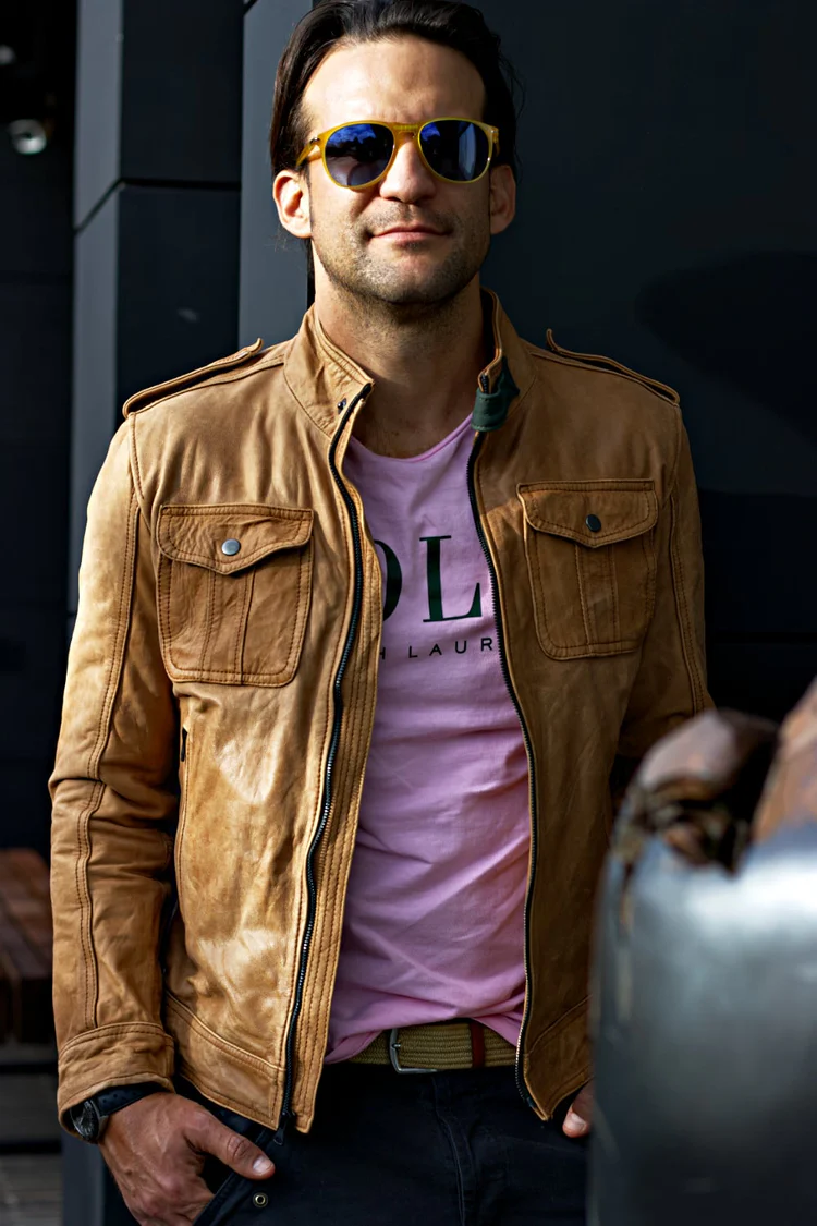 luk leather retro jacket in distressed stone washed tan luk leather retro jacket in distressed stone washed tan