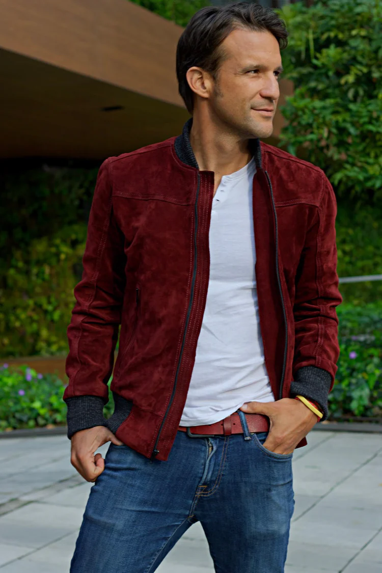 lafayette db leather jacket bomber lightweight suede mahogany lafayette db leather jacket bomber lightweight suede mahogany