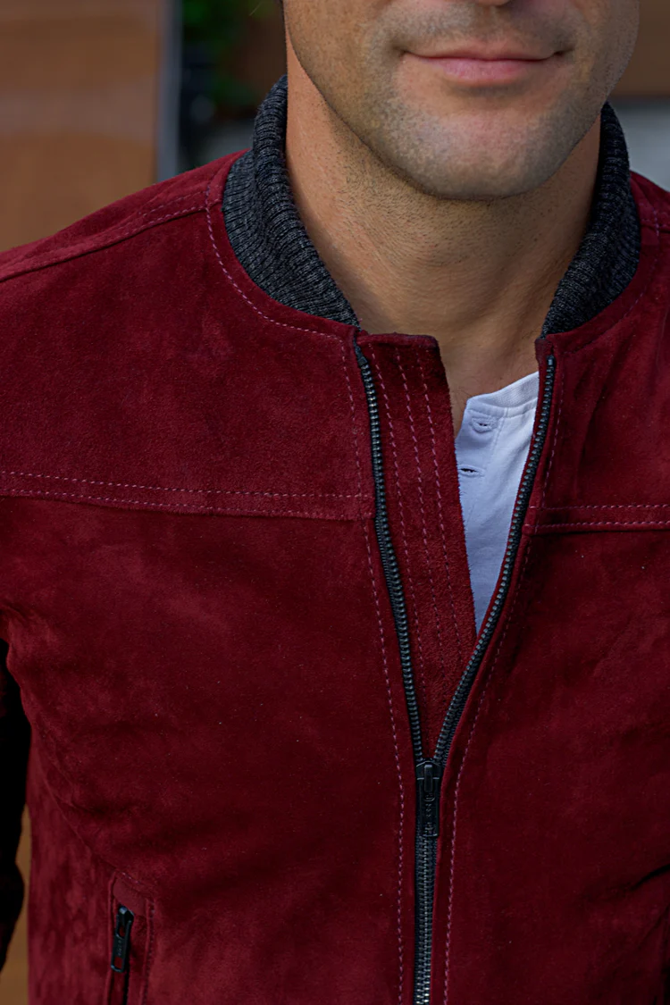 lafayette db leather jacket bomber lightweight suede mahogany lafayette db leather jacket bomber lightweight suede mahogany