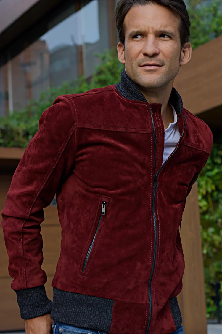 lafayette db leather jacket bomber lightweight suede mahogany lafayette db leather jacket bomber lightweight suede mahogany