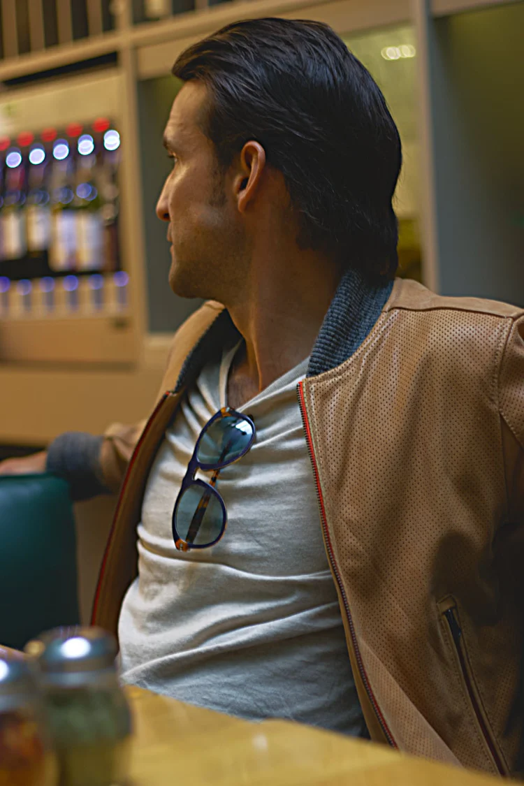 grand prix bomber jacket in perforated aged leather dried leaf brown grand prix bomber jacket in perforated aged leather dried leaf brown