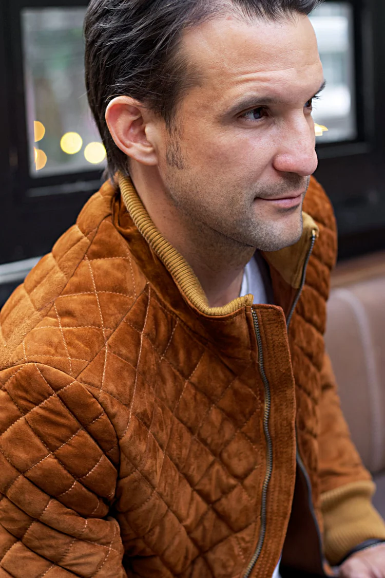 st. petersburg bomber jacket in amber suede st. petersburg bomber jacket in amber suede