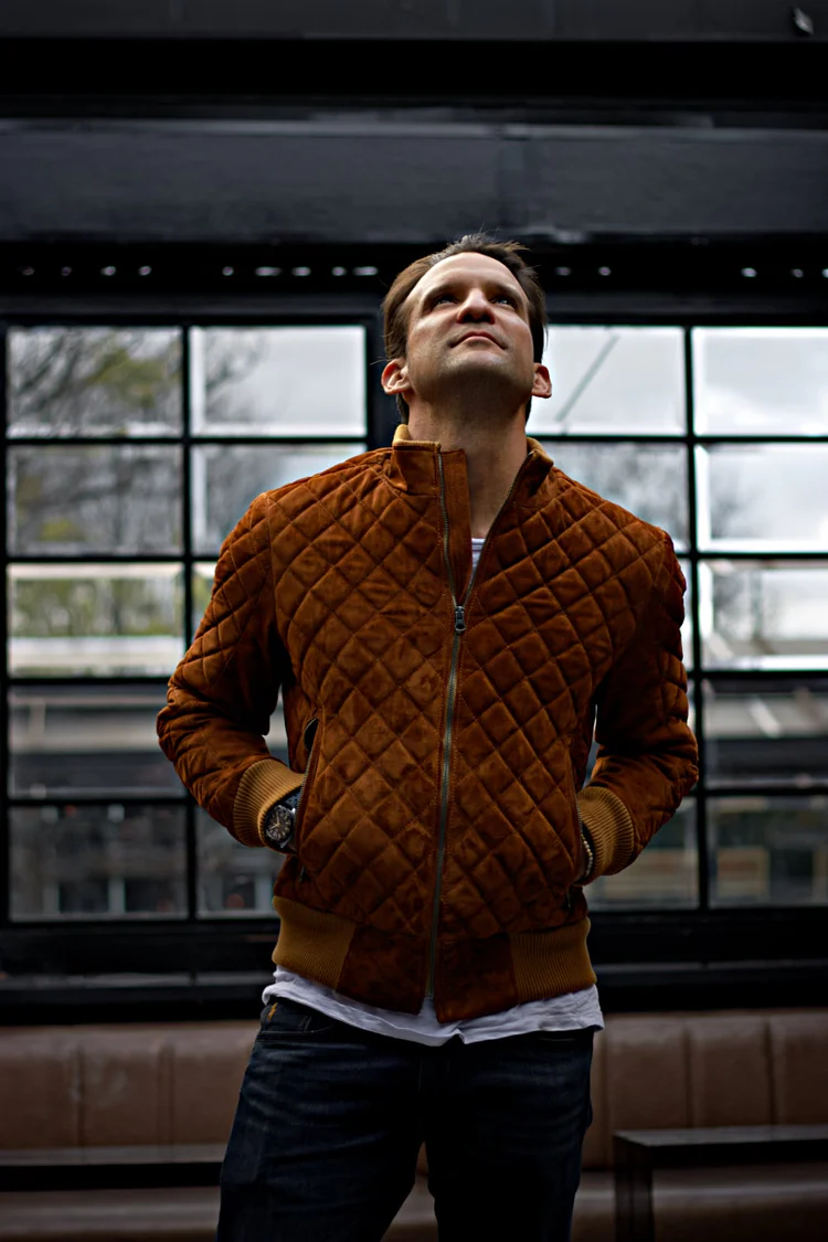 st. petersburg bomber jacket in amber suede st. petersburg bomber jacket in amber suede