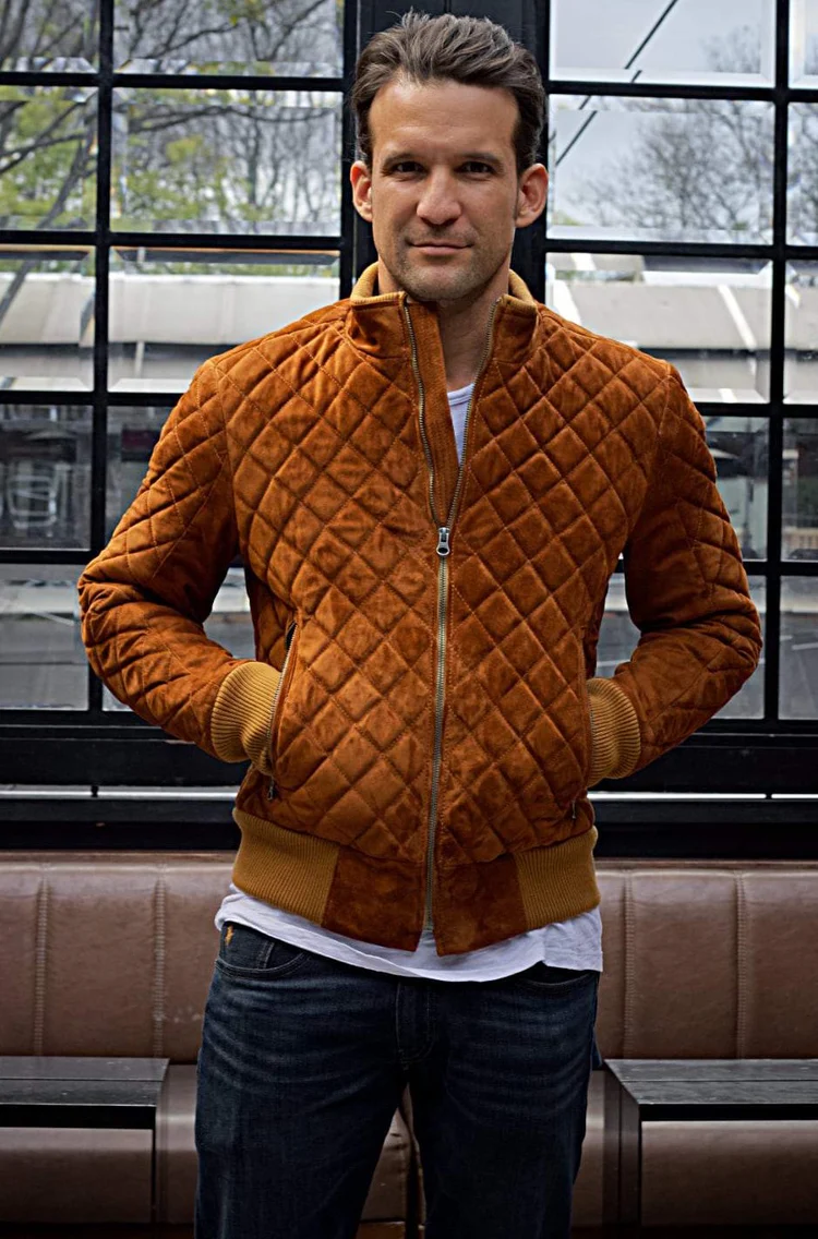 st. petersburg bomber jacket in amber suede st. petersburg bomber jacket in amber suede