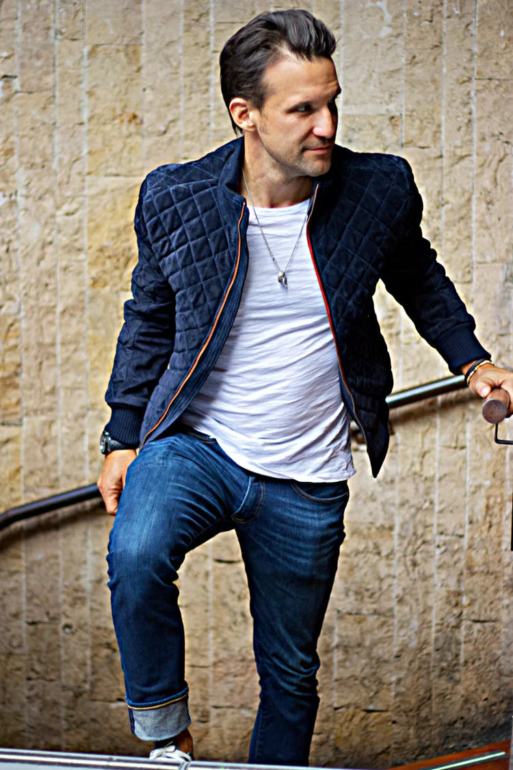 st. petersburg bomber jacket in navy blue suede st. petersburg bomber jacket in navy blue suede