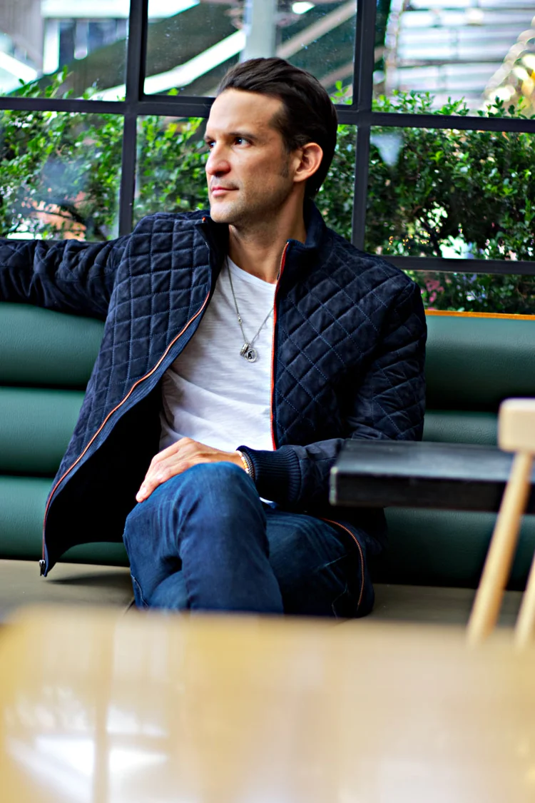 st. petersburg bomber jacket in navy blue suede st. petersburg bomber jacket in navy blue suede
