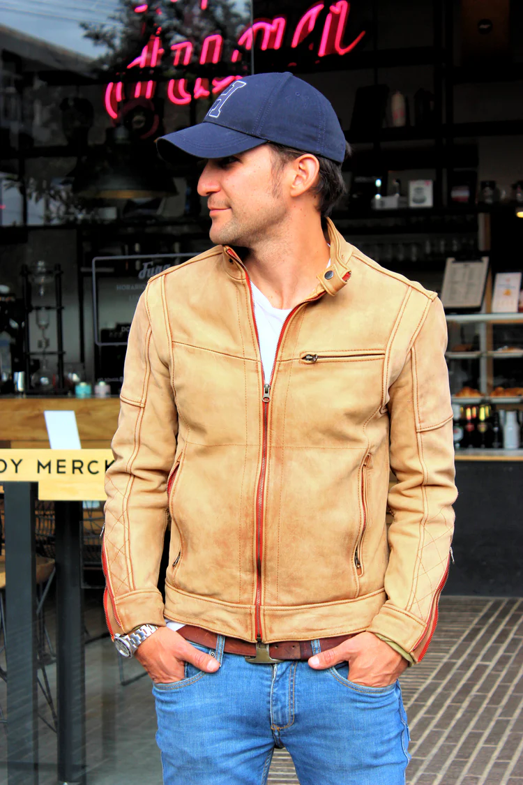 sol storm leather jacket pre washed tan leather cafe racer sol storm leather jacket pre washed tan leather cafe racer