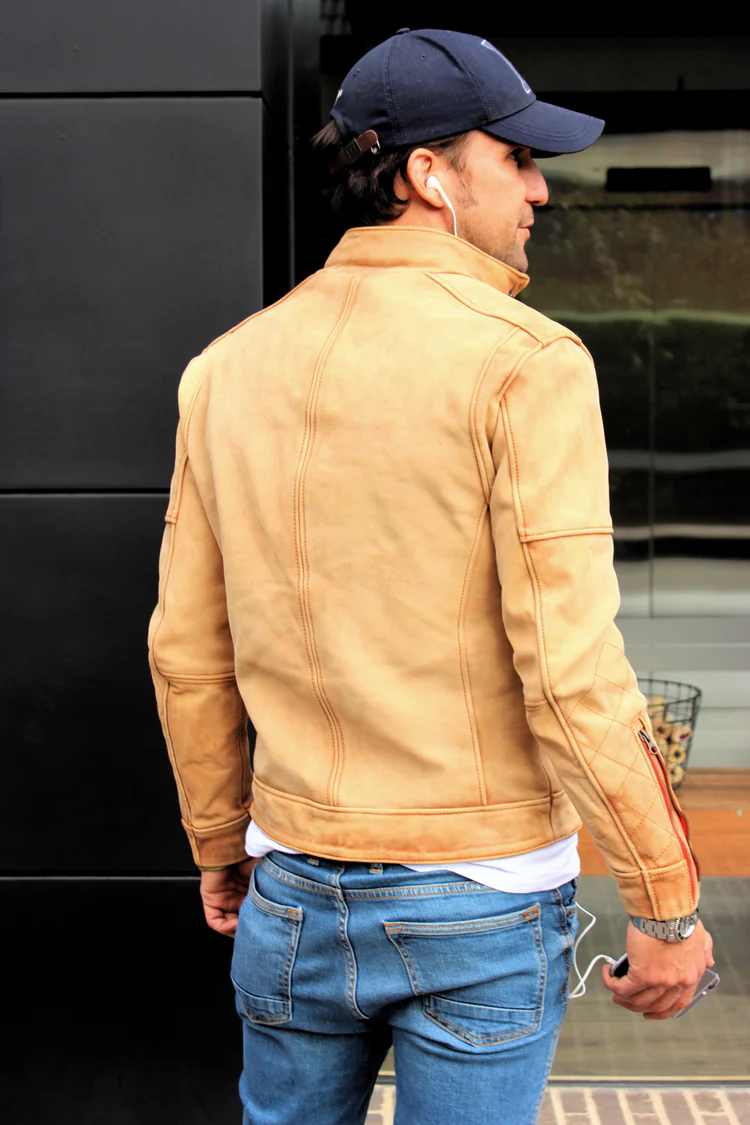 sol storm leather jacket pre washed tan leather cafe racer sol storm leather jacket pre washed tan leather cafe racer