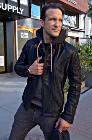 lotus rk leather jacket satin black on black bison nubuck 