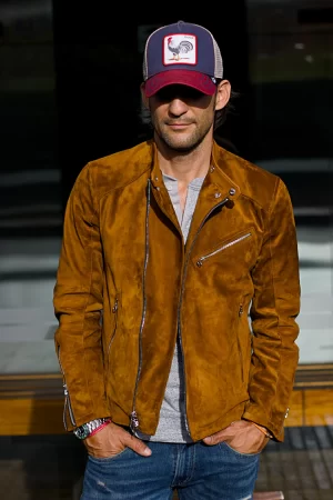 lotus sd leather jacket suede cinnamon brown