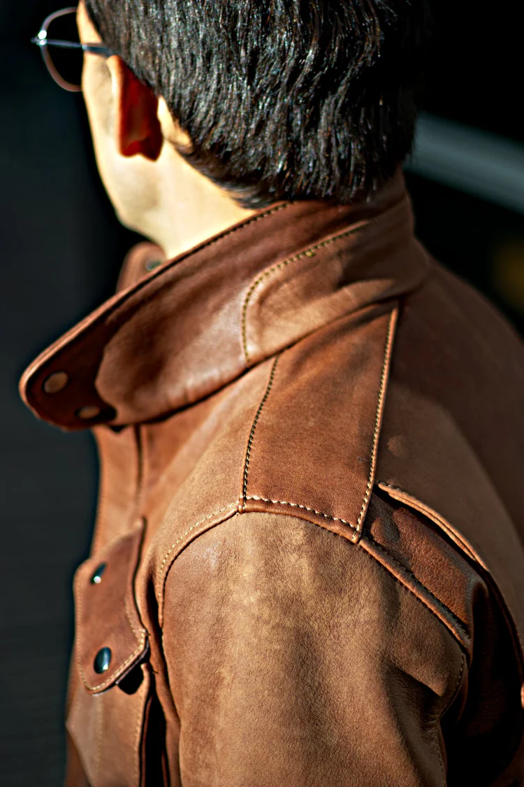 field leather jacket vintage brown mid length field leather jacket vintage brown mid length